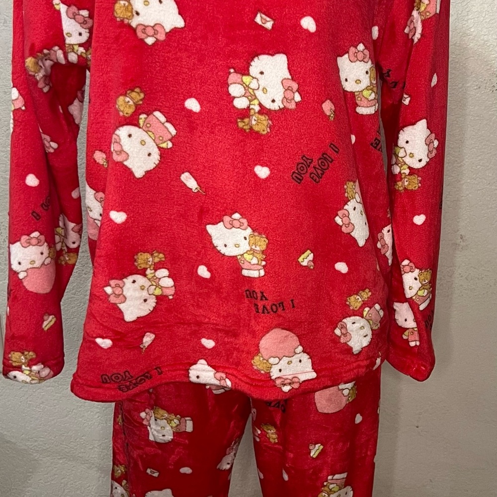 Hello Kitty Kids Pajama Set in Bright Red